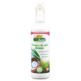 Pflege zum Putzen und Scheren: Kokosessig und Aloe Vera Bio für Pferd, Esel und Pony.