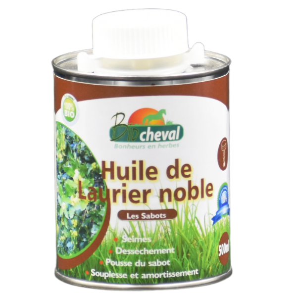 Oil of noble laurel with brush applicator for the hoof