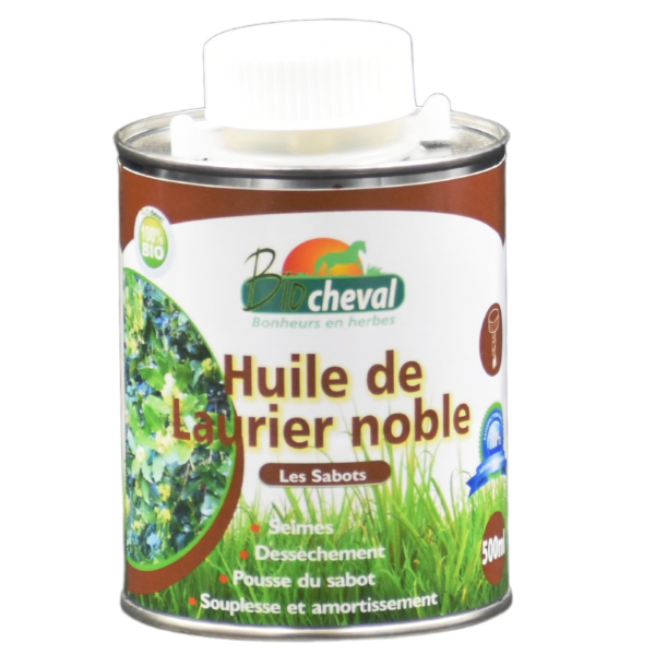 Aceite de laurel noble con pincel aplicador para el casco